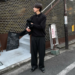 Half-button collar knit