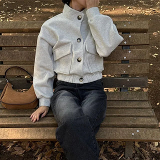 Two-pocket cropped jacket
