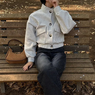 Two-pocket cropped jacket