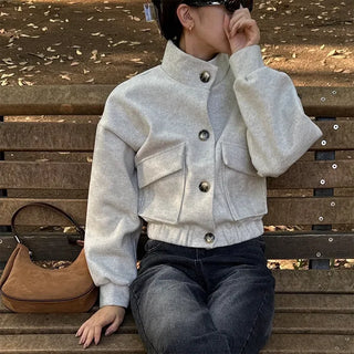 Two-pocket cropped jacket
