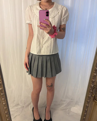 Pleated micro mini skirt pants