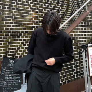 Half-button collar knit