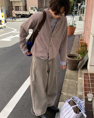 Colored Round Cardigan