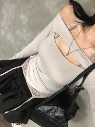 [4 colors] Halter lace sleeveless top