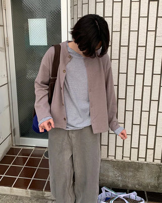 Colored Round Cardigan