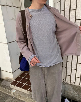 Loose-fit striped long-sleeved T-shirt