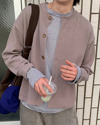 Loose-fit striped long-sleeved T-shirt