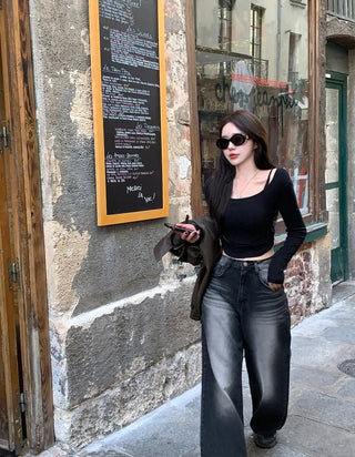 Slim Shirred Cropped T-Shirt (8 colors)