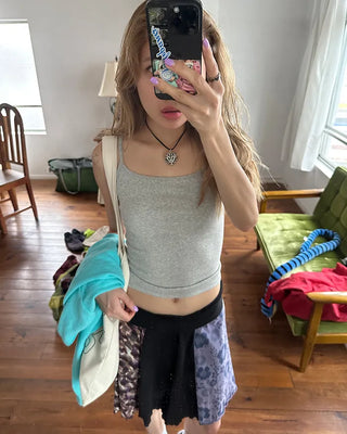 Bateau neck semi-cropped camisole