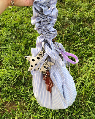 3-way double stripe gathered shoulder bag