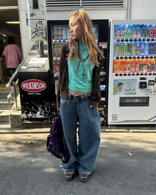 Slashed Neck Slim Long T-Shirt