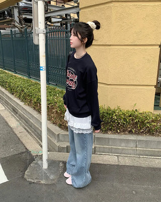 Chiffon lace frill camisole dress