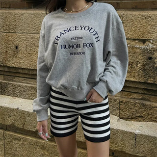 Lettering Cropped Sweatshirt