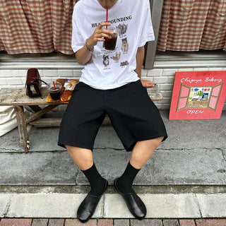 Pigmented Wide Cotton Half Pants
