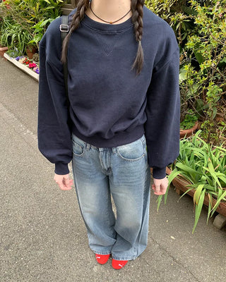 Balloon Cropped Sweatshirt