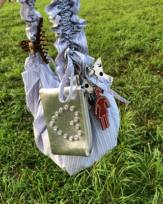 3-way double stripe gathered shoulder bag