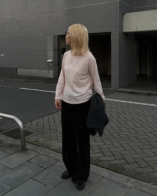 Round neck simple long T-shirt