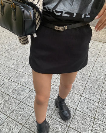 Belt set basic mini skirt