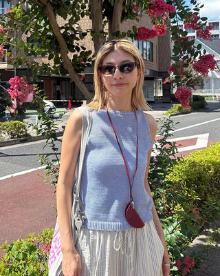 Summer knit sleeveless top