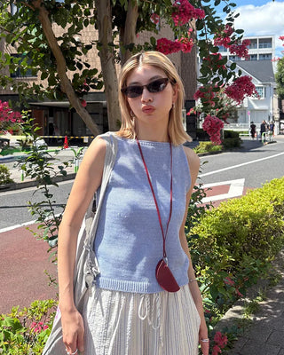 Summer knit sleeveless top