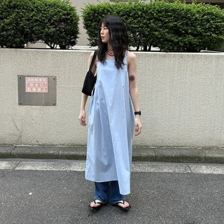 Sleeveless Shirred Long Dress