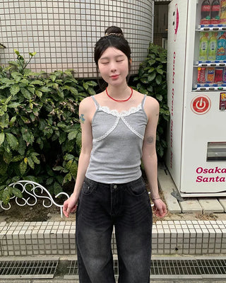 Vintage wide-leg denim pants