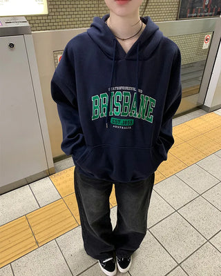 Lettering Oversized Hooded T-Shirt