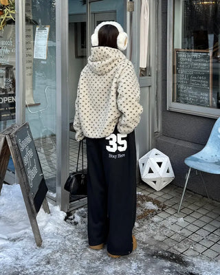Reversible polka dot parka jacket