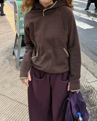 Two-tone point fleece hoodie