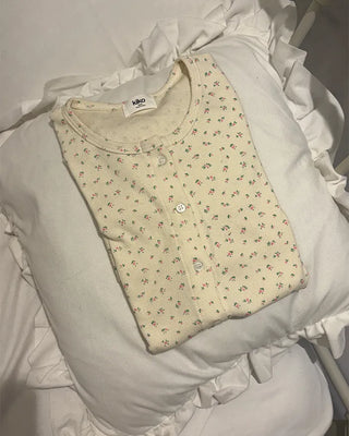 Mini Flower Rib Slim Cardigan