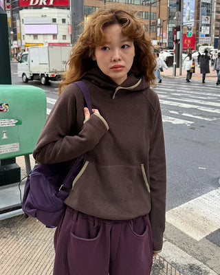 Two-tone point fleece hoodie
