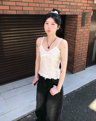 Flower lace detail camisole