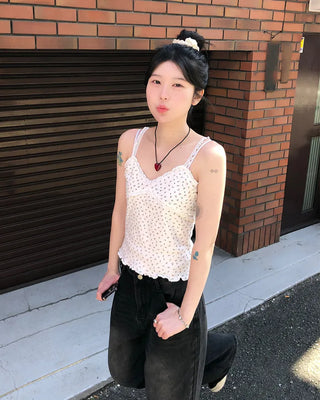 Flower lace detail camisole