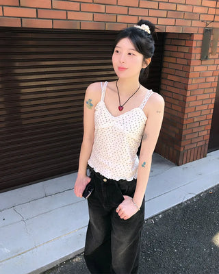 Flower lace detail camisole