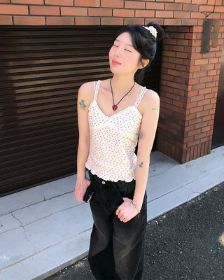 Flower lace detail camisole