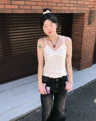Vintage wide-leg denim pants