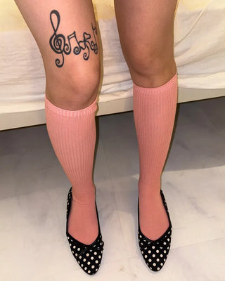 Polka dot almond toe pumps
