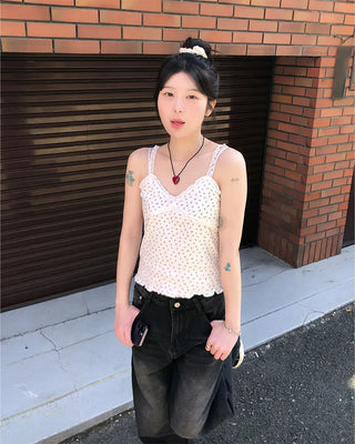 Flower lace detail camisole