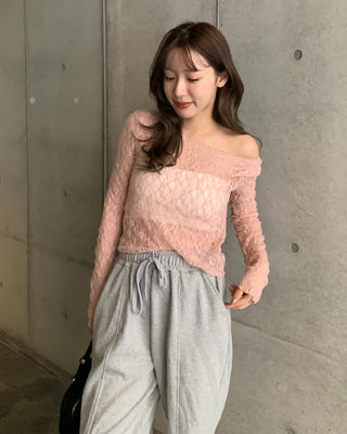 Lace see-through T-shirt