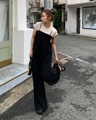 Pleated camisole and wide-leg pants set