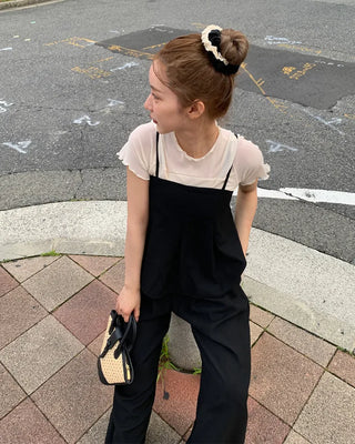 Pleated camisole and wide-leg pants set