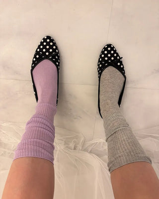 Simple summer ribbed knee-high socks
