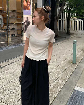 Pleated camisole and wide-leg pants set
