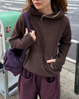 Two-tone point fleece hoodie