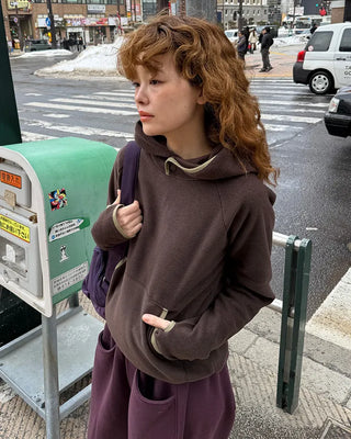 Two-tone point fleece hoodie