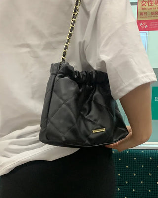 Quilted Chain Frame Purse Bag