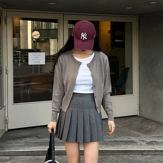 Basic slim plain short-sleeved T-shirt
