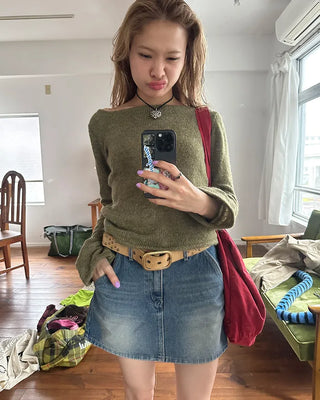Mohair Mix Long Flare Sleeve Knit