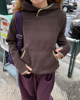 Two-tone point fleece hoodie