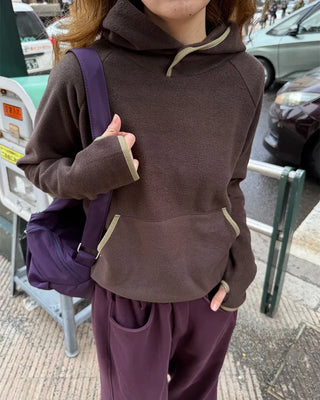Two-tone point fleece hoodie